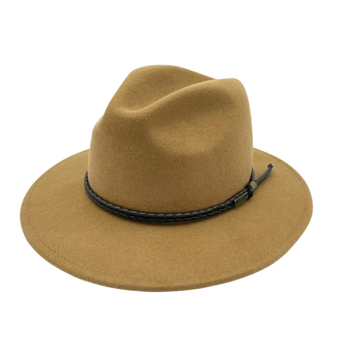 Jacaru Australian Wool Fedora Hat Outback 100% Wool Crushable Travel - Caramel-0