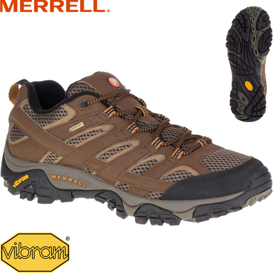 Merrell Mens Moab 2 GTX Gore-Tex Hiking Shoes Boots Trail Outdoor - Earth-1