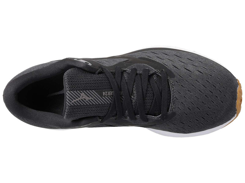 Load image into Gallery viewer, Mizuno Womens Wave Rider 24 Running Jogging Walking Sneaker Shoes - Dark Shadow/Biscuit-3
