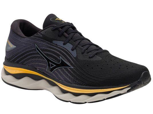 Mizuno Wave Sky 6 Mens Running Shoes Black / Tradewinds / Gold Fusion, Size 11.5-0