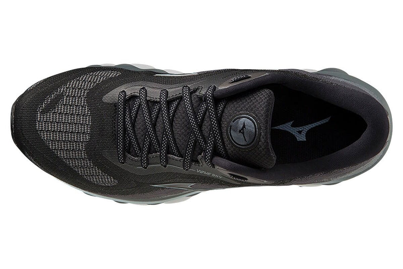 Load image into Gallery viewer, Mens Mizuno Wave Sky 7 2E Wide Black/Glacial Ridge/Stormy Weather, Size US 9.5-2

