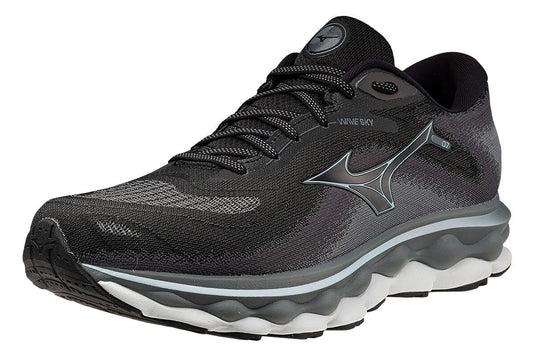 Mens Mizuno Wave Sky 7 2E Wide Black/Glacial Ridge/Stormy Weather, Size US 9.5-4