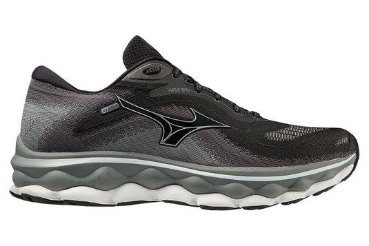 Mens Mizuno Wave Sky 7 2E Wide Black/Glacial Ridge/Stormy Weather, Size 11.5-0
