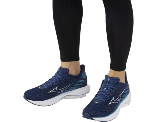 Mizuno Wave Rider 28 Mens Running Shoes Estate Blue / River Blue – US 9.5-3