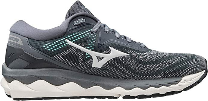 Mizuno Womens Wave Sky 4 Sneakers Running Shoes - Castlerock Snow Beach Glass-0