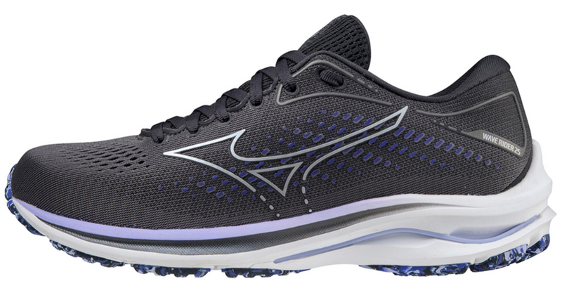 Load image into Gallery viewer, Mizuno Womens Wave Rider 25 Running Athletic Runners Shoes Sneakers-Grey/Purple-3
