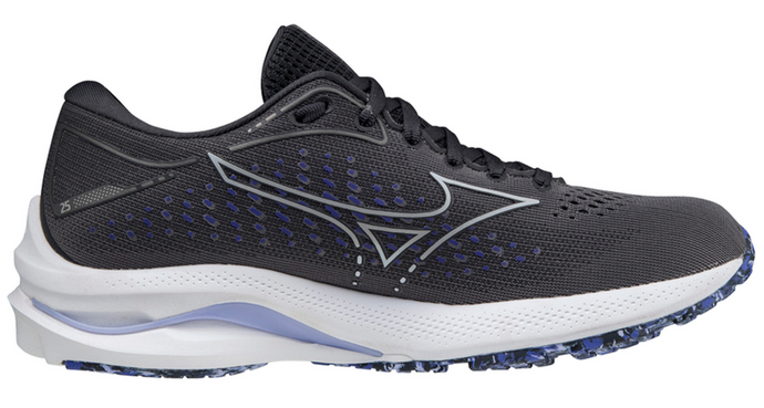 Mizuno Womens Wave Rider 25 Running Athletic Runners Shoes Sneakers-Grey/Purple-0