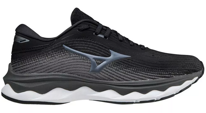 Mizuno Womens Wave Sky 5 D Running Athletic Shoes Runners Sneakers - Black-0