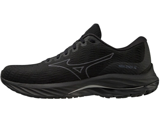 Mizuno Wave Rider 26 SSW Womens Running Shoes – Black/Ultimate Gray – Smooth Stretch Woven – Enerzy Foam – Cushioned & Stable US 8-0