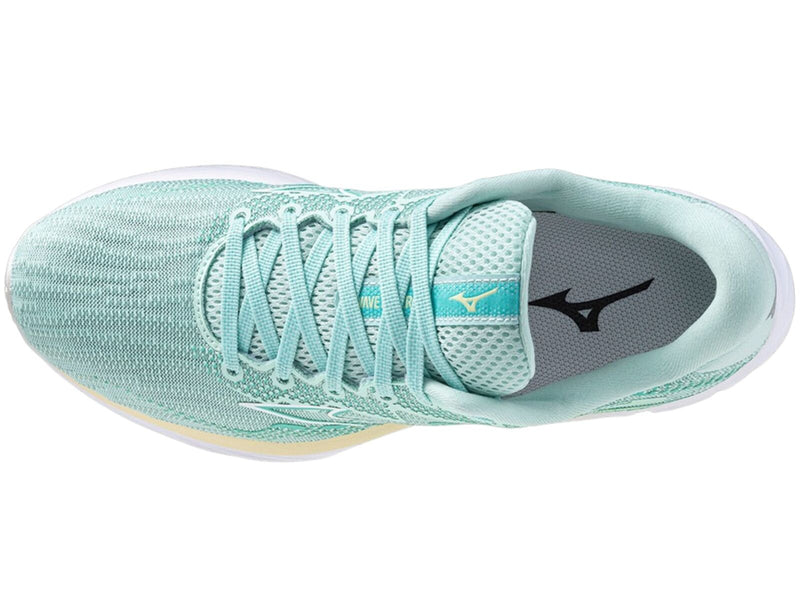 Load image into Gallery viewer, Mizuno Wave Rider 27 Womens Running Shoes Eggshell Blue / Anise Flower in US 7-4
