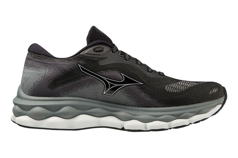 Load image into Gallery viewer, Mizuno Wave Sky 7 Womens Running Shoes D Wide in Black / Silverstar  – Size US 7-2
