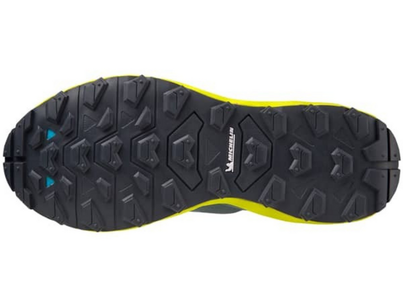 Load image into Gallery viewer, Mizuno Wave Daichi 7 Mens Trail Shoes Gray/Blue/Bolt Size 11-3
