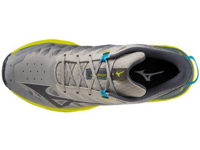 Load image into Gallery viewer, Mizuno Wave Daichi 7 Mens Trail Shoes Gray/Blue/Bolt Size 11-2
