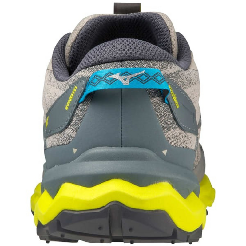 Load image into Gallery viewer, Mizuno Wave Daichi 7 Mens Trail Shoes Gray/Blue/Bolt Size 11-4
