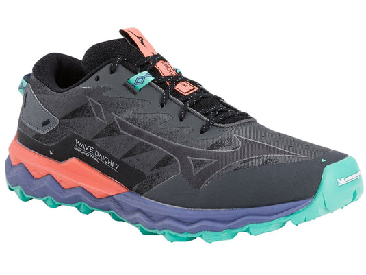Mizuno Wave Daichi 7 Mens Trail Running Shoes Iron Gate / Ebony / Living Coral – US 10.5-1