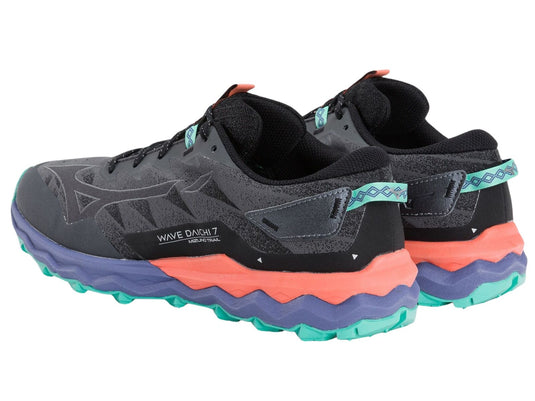 Mizuno Wave Daichi 7 Mens Trail Running Shoes Iron Gate / Ebony / Living Coral – US 10.5-3