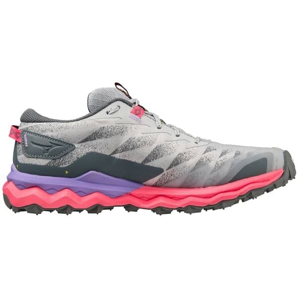 Load image into Gallery viewer, Womens Mizuno Wave Daichi 7 2023 Pearl Blue/High-Vis Pink/Purple Punch Size US 7.5-2
