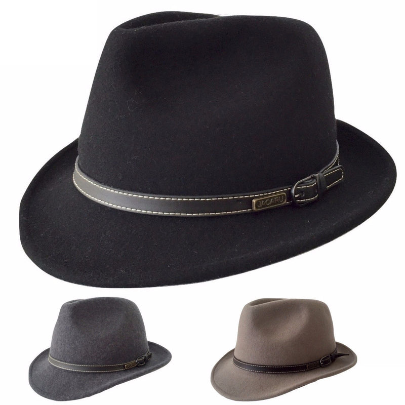 Load image into Gallery viewer, JACARU Australian Wool Hat Trilby Fedora 100% WOOL Crushable Travel Genuine 1848-0
