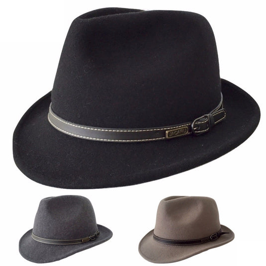 JACARU Australian Wool Hat Trilby Fedora 100% WOOL Crushable Travel Genuine 1848-0