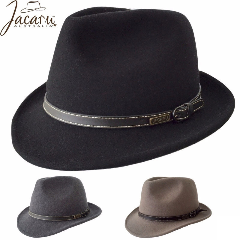 Load image into Gallery viewer, JACARU Australian Wool Hat Trilby Fedora 100% WOOL Crushable Travel Genuine 1848-1
