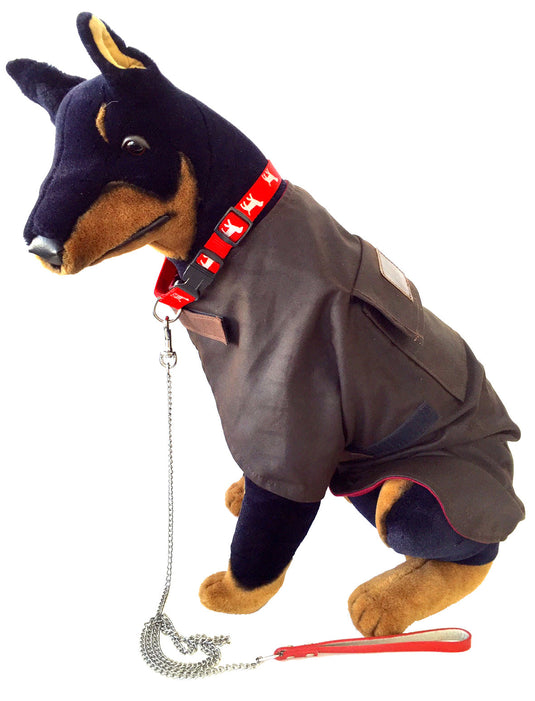JACARU Wax Oil Skin Cotton Dog Coat Jacket Fully Lined Windbreaker Winter Vest-10