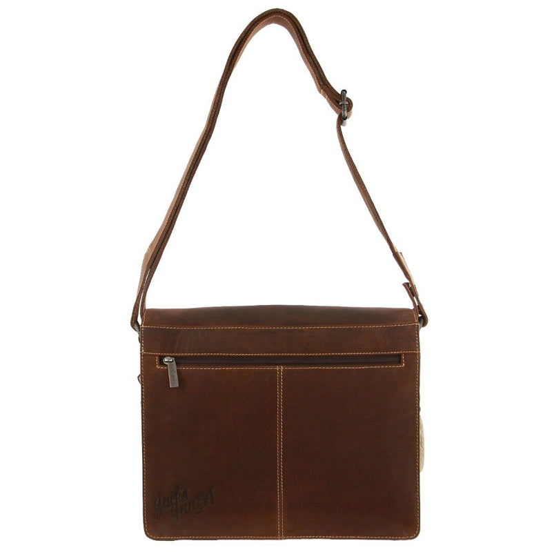 Load image into Gallery viewer, Jack's Inn Lady Killer Brown Crazy Horse Leather Shoulder Bag Western Vintage in Cognac-2
