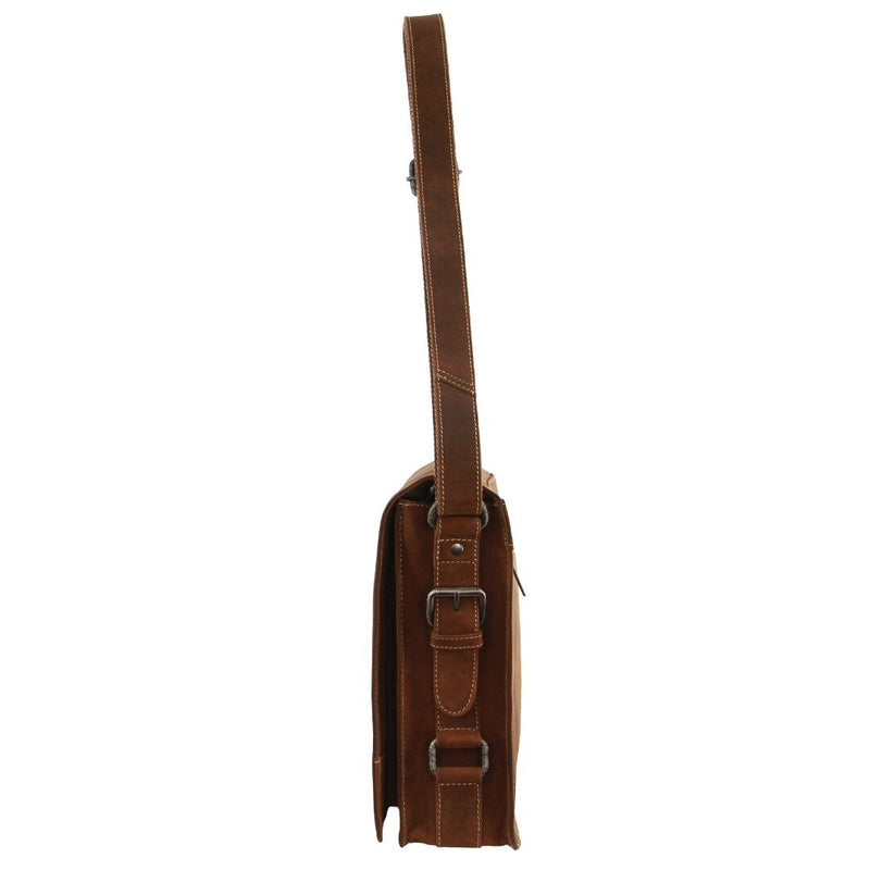 Load image into Gallery viewer, Jack's Inn Lady Killer Brown Crazy Horse Leather Shoulder Bag Western Vintage in Cognac-3
