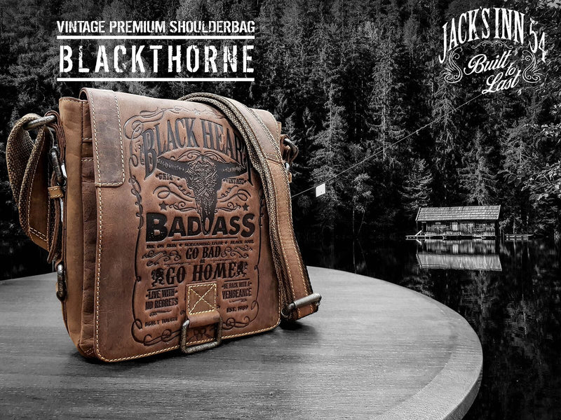 Load image into Gallery viewer, Jack&#39;s Inn Premium Blackthorne Crazy Horse Leather Crossbody Bag Vintage in Cognac-4
