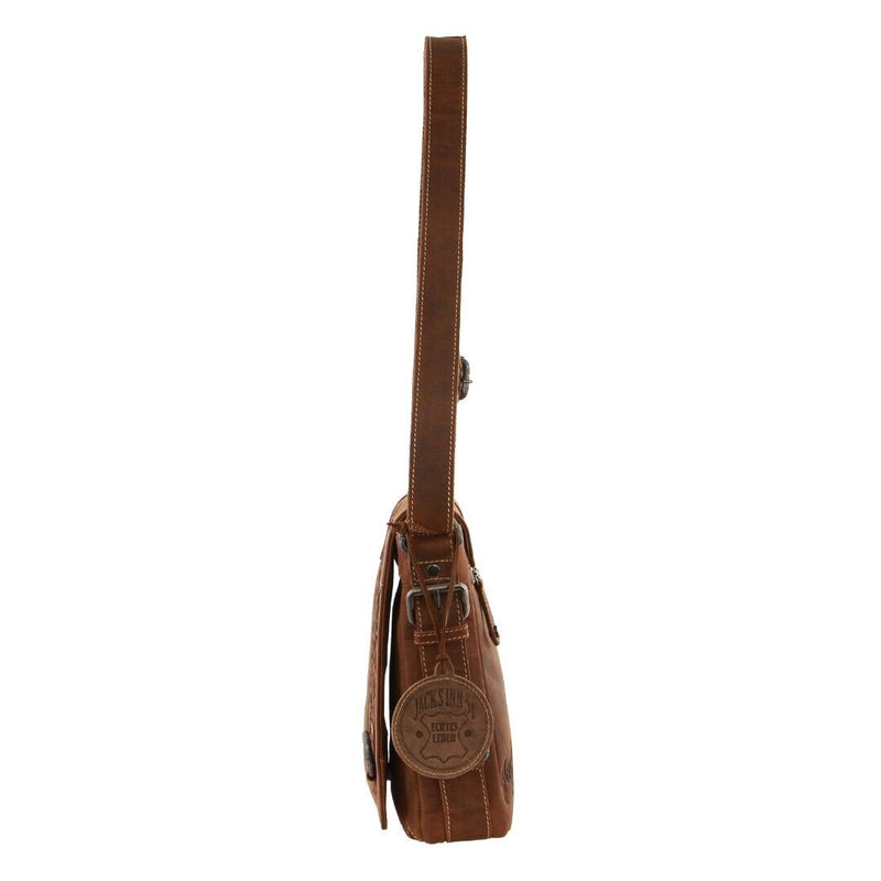 Load image into Gallery viewer, Jack&#39;s Inn Premium Blackthorne Crazy Horse Leather Crossbody Bag Vintage in Cognac-3

