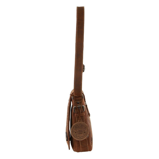 Jack's Inn Premium Blackthorne Crazy Horse Leather Crossbody Bag Vintage in Cognac-3