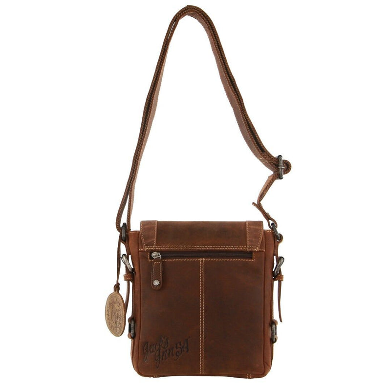 Load image into Gallery viewer, Jack&#39;s Inn Premium Blackthorne Crazy Horse Leather Crossbody Bag Vintage in Cognac-2
