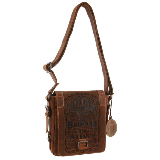 Jack's Inn Premium Blackthorne Crazy Horse Leather Crossbody Bag Vintage in Cognac-0