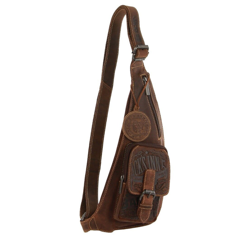 Load image into Gallery viewer, Jack's Inn Vengeance Brown Crazy Horse Leather Sling Bag Crossbody in Cognac-0
