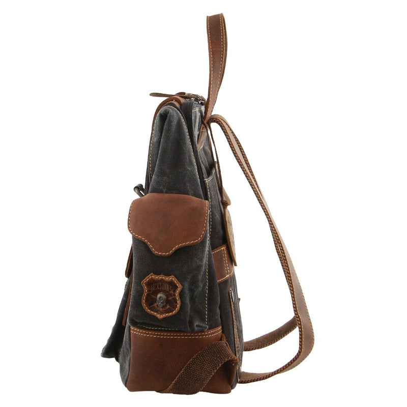 Load image into Gallery viewer, Jack&#39;s Inn Panama Canvas and Leather Backpack Bag Vintage Western in Cognac-3
