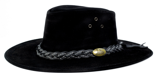 JACARU Wallaroo Suede Leather Hat UV Protection Water Resistant Wide Brim 1007-10
