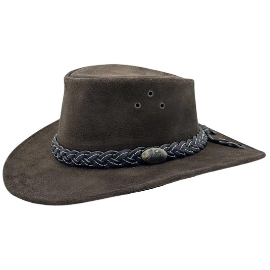 JACARU Wallaroo Suede Leather Hat UV Protection Water Resistant Wide Brim 1007-16