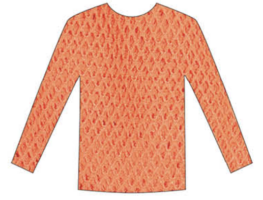 Womens Fishnet Mesh Top Long Sleeve Sheer See Through Costume - Fluro Orange-2