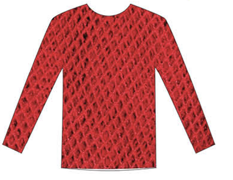 Load image into Gallery viewer, Womens Fishnet Mesh Top Long Sleeve Sheer See Through Party Costume - Red-2
