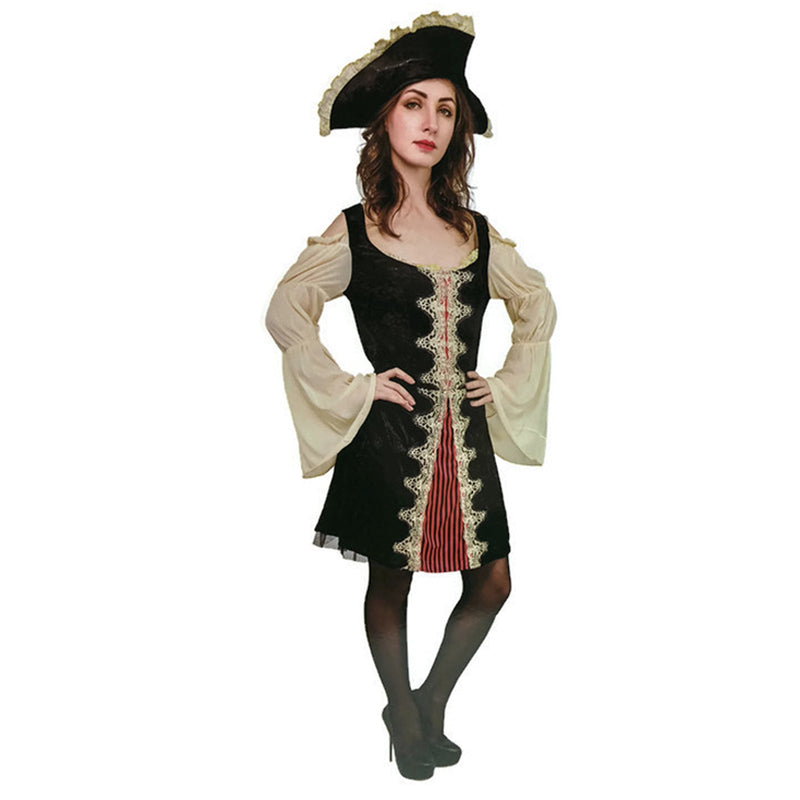 Load image into Gallery viewer, Ladies Adult Deluxe Pirate Woman Costume Womens Halloween Fancy Dress Party-0
