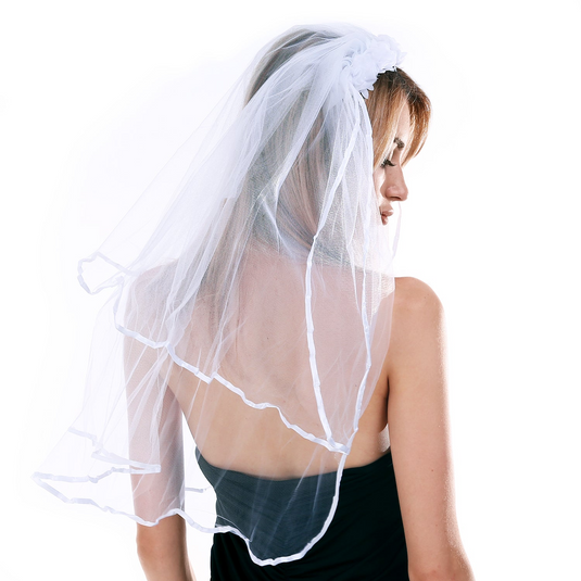 3x BRIDE TO BE VEIL HEADBAND White Hens Party Flowers Bridal Shower Bachelorette-2