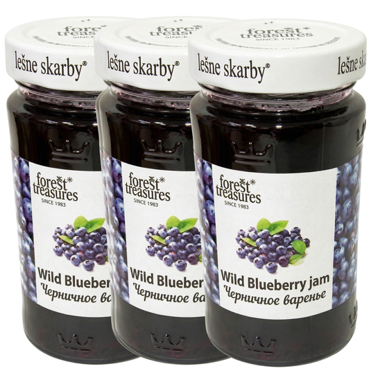 3x 320g Wild Blueberry Jam Spread in Glass Jar - Product of Poland (960g Total)-0