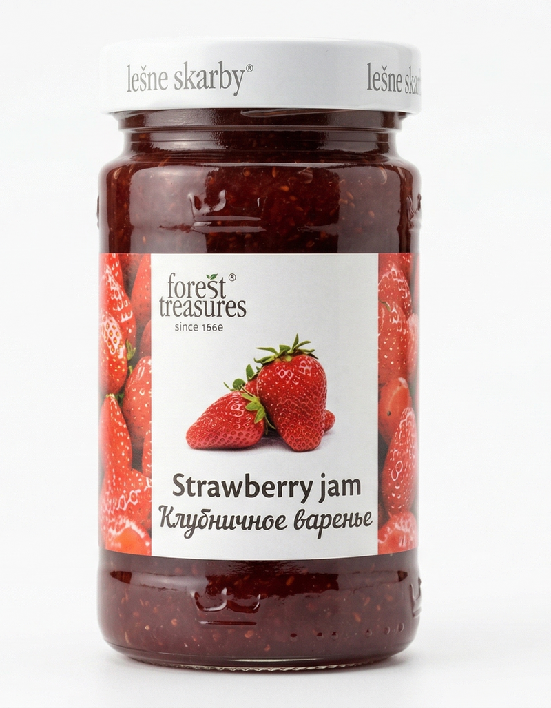 Load image into Gallery viewer, 320g Strawberry Jam Spread in Glass Jar - Product of Poland-0
