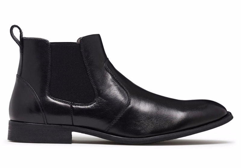 Load image into Gallery viewer, JULIUS MARLOW Harry Leather Boots Mens Slip On Dress Work Chelsea Shoes - Black-0
