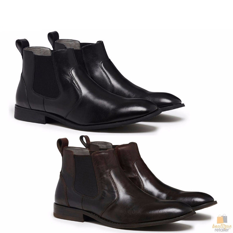 Load image into Gallery viewer, JULIUS MARLOW Harry Leather Boots Mens Slip On Dress Work Chelsea Shoes-0
