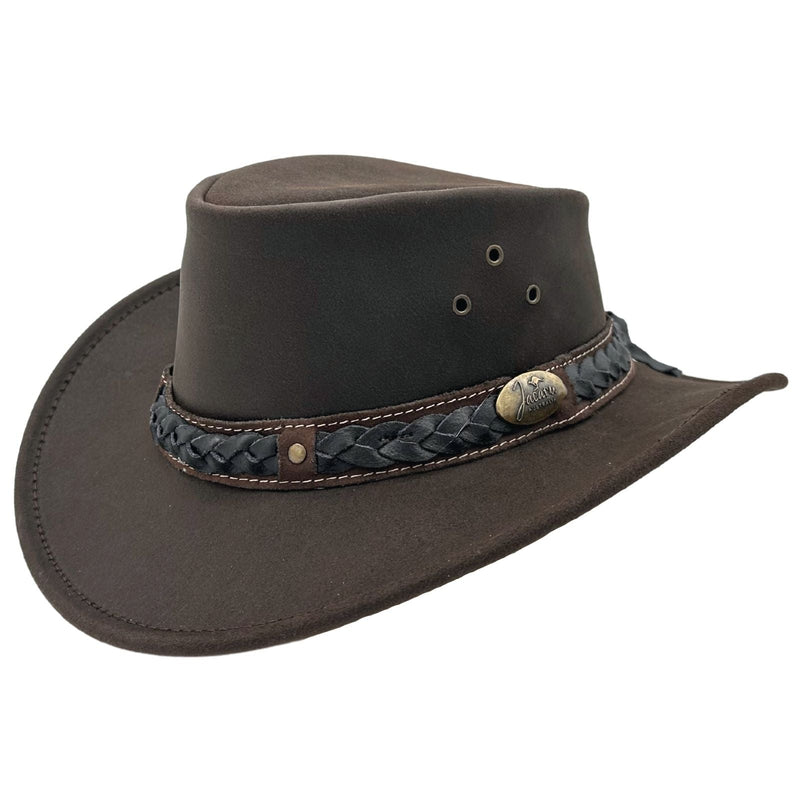 Load image into Gallery viewer, Jacaru 1035 Bush Tucker Hat – Oiled Leather | UPF 50+
