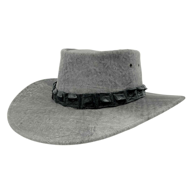Load image into Gallery viewer, Jacaru 1134 Wild Roo Croc Digger Hat – Kangaroo Leather
