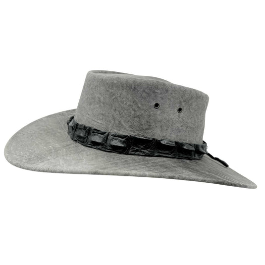 Jacaru 1134 Wild Roo Croc Digger Hat – Kangaroo Leather