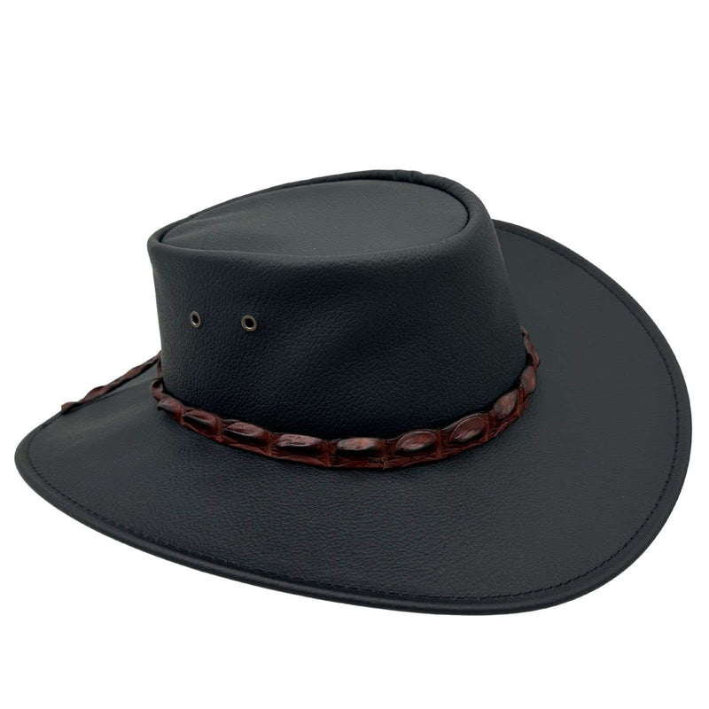 Load image into Gallery viewer, Jacaru 1134 Wild Roo Croc Digger Hat – Kangaroo Leather
