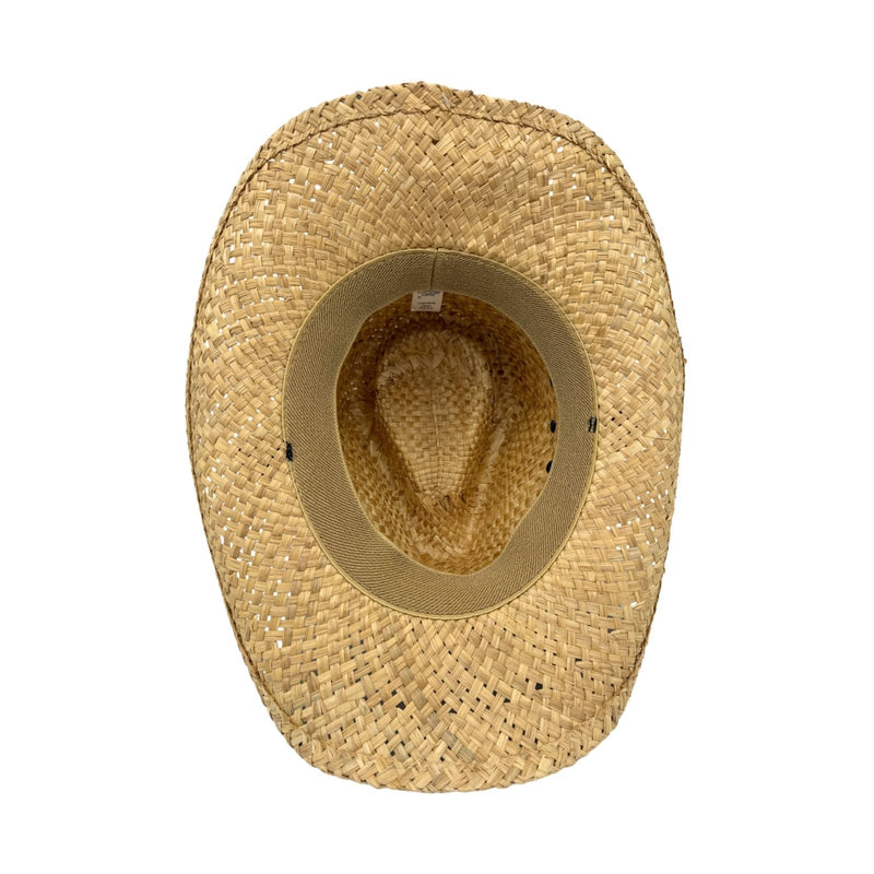 Load image into Gallery viewer, Jacaru 1818D Straw Cowboy Hat – Turquoise Bead Band | Vegan
