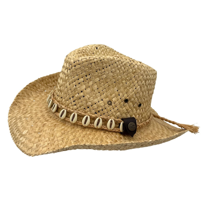 Load image into Gallery viewer, Jacaru 1818I Straw Cowboy Hat – Large Shell Hatband | Vegan | Summer Hat
